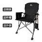 Portable camping chair with upholstered seats and backrests with side pockets and cup holders, including handbags, perfect for camping, trailing, fire pits, terraces and more便携式露营椅，带侧袋和杯架的软垫座椅和靠背，包括手提包，非常适合露营、尾随、火坑、露台等 - 户外折叠椅 - Zhongshan Star Trade - Black - 大号 - 实布