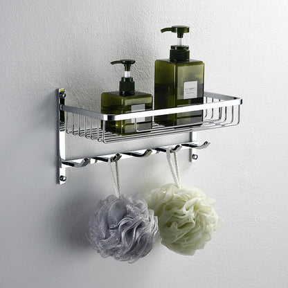 Bathroom storage rack, net basket, bath towel rack, towel rack with hooks bathroom