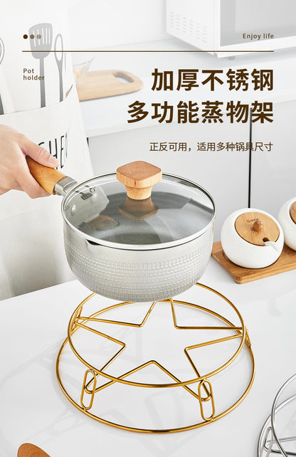 Kitchen shelf pot rack kitchen insulation anti-scalding pot storage bracket round waterproof steam rack countertop pot rack