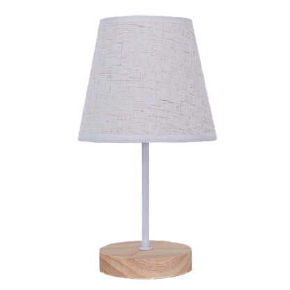 Solid wood fabric usb small table lamp, bedroom bedside lamp, study, residential dormitory led night light, creative ambient light decoration
