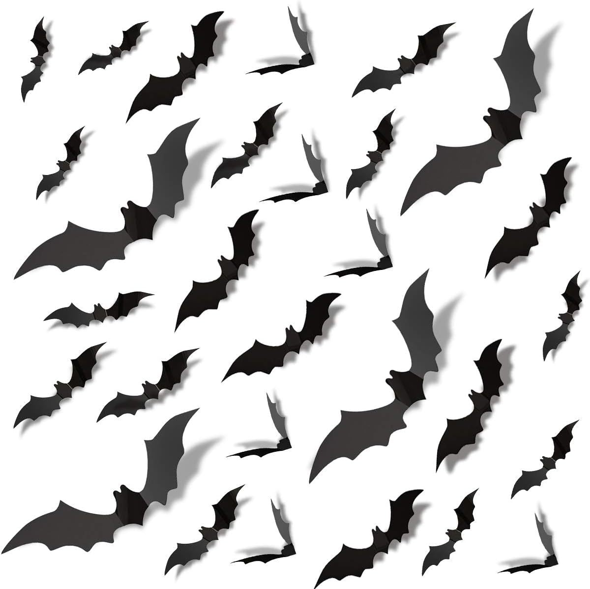 Bat Halloween decorations: Halloween bat wall decorations, bat stickers, decals, PVC 3D walls, bat horror stickers, Halloween party decorations, indoor and outdoor DIY home window and door decorations - 万圣节装饰品 - Zhongshan Star Trade