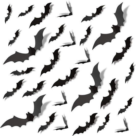 Bat Halloween decorations: Halloween bat wall decorations, bat stickers, decals, PVC 3D walls, bat horror stickers, Halloween party decorations, indoor and outdoor DIY home window and door decorations - 万圣节装饰品 - Zhongshan Star Trade