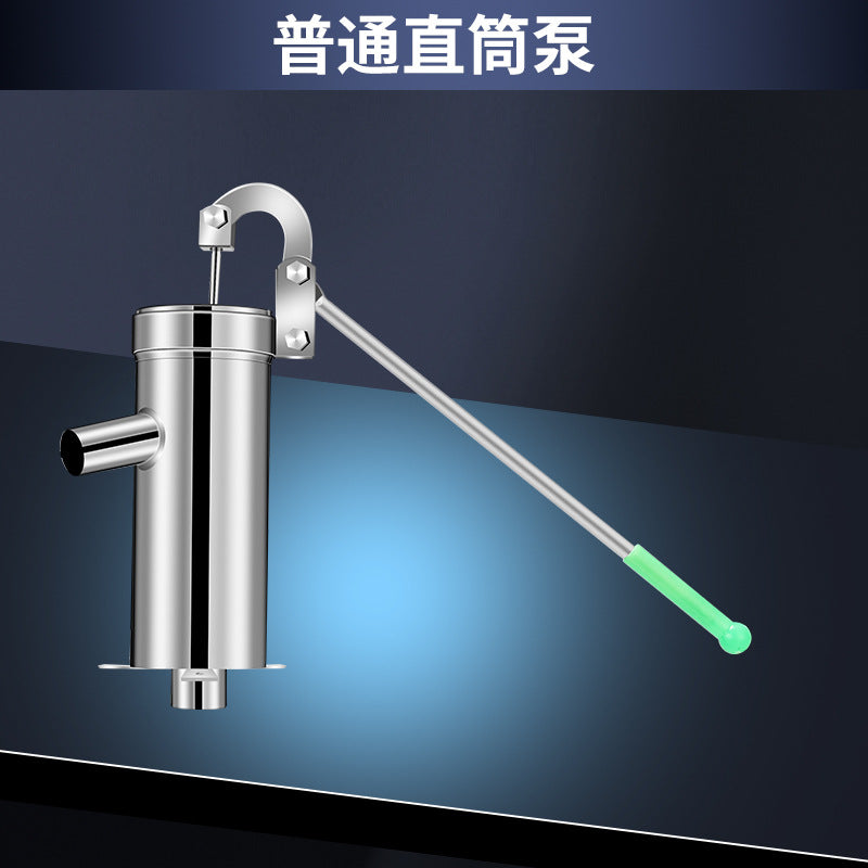 Water pump - stainless steel household hand-operated water pump for old-fashioned water wells, hand-operated water pump for wellheads, hand-operated water pump for drawing water by pressure.