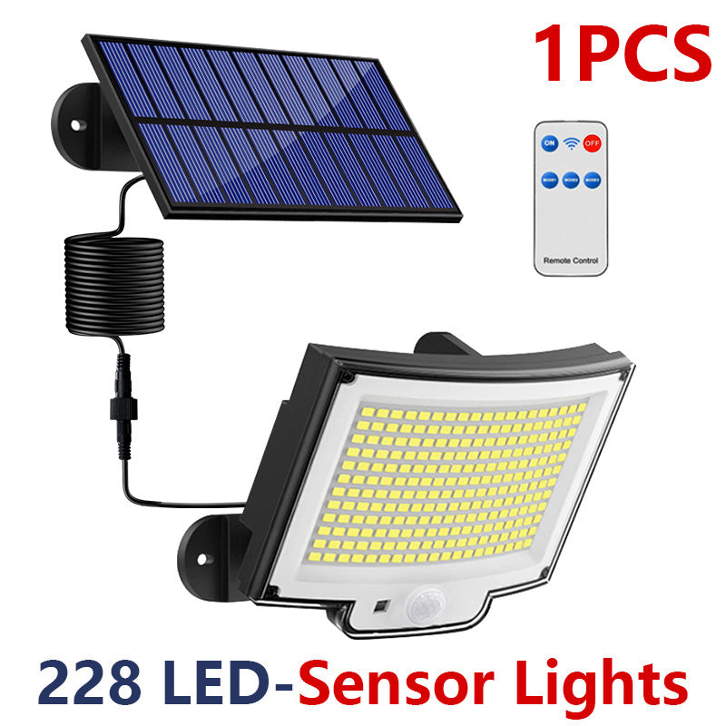 Solar outdoor light 2835LM 106 LED safety light, with remote control, IP65 waterproof, 180° wide-angle floodlight wall lamp, with 4 modes