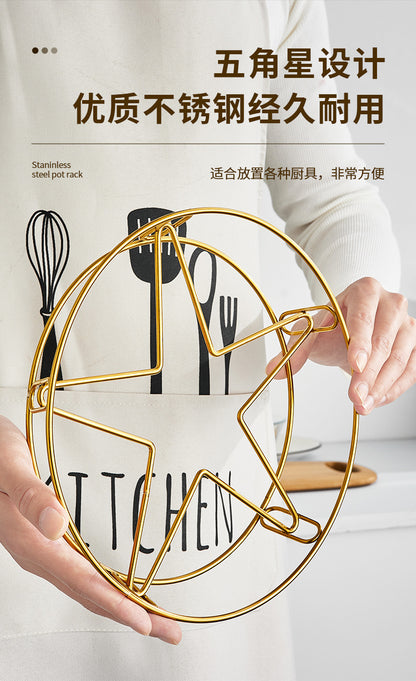 Kitchen shelf pot rack kitchen insulation anti-scalding pot storage bracket round waterproof steam rack countertop pot rack