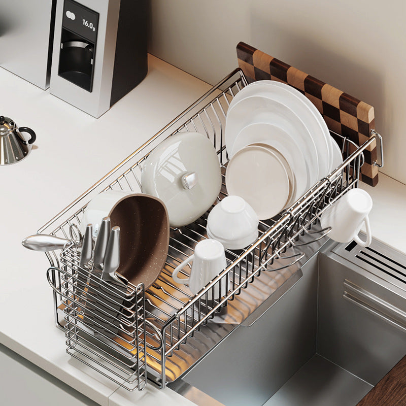 304 stainless steel dish rack, knife storage rack, household countertop, sink, draining rack, kitchen multi-functional storag