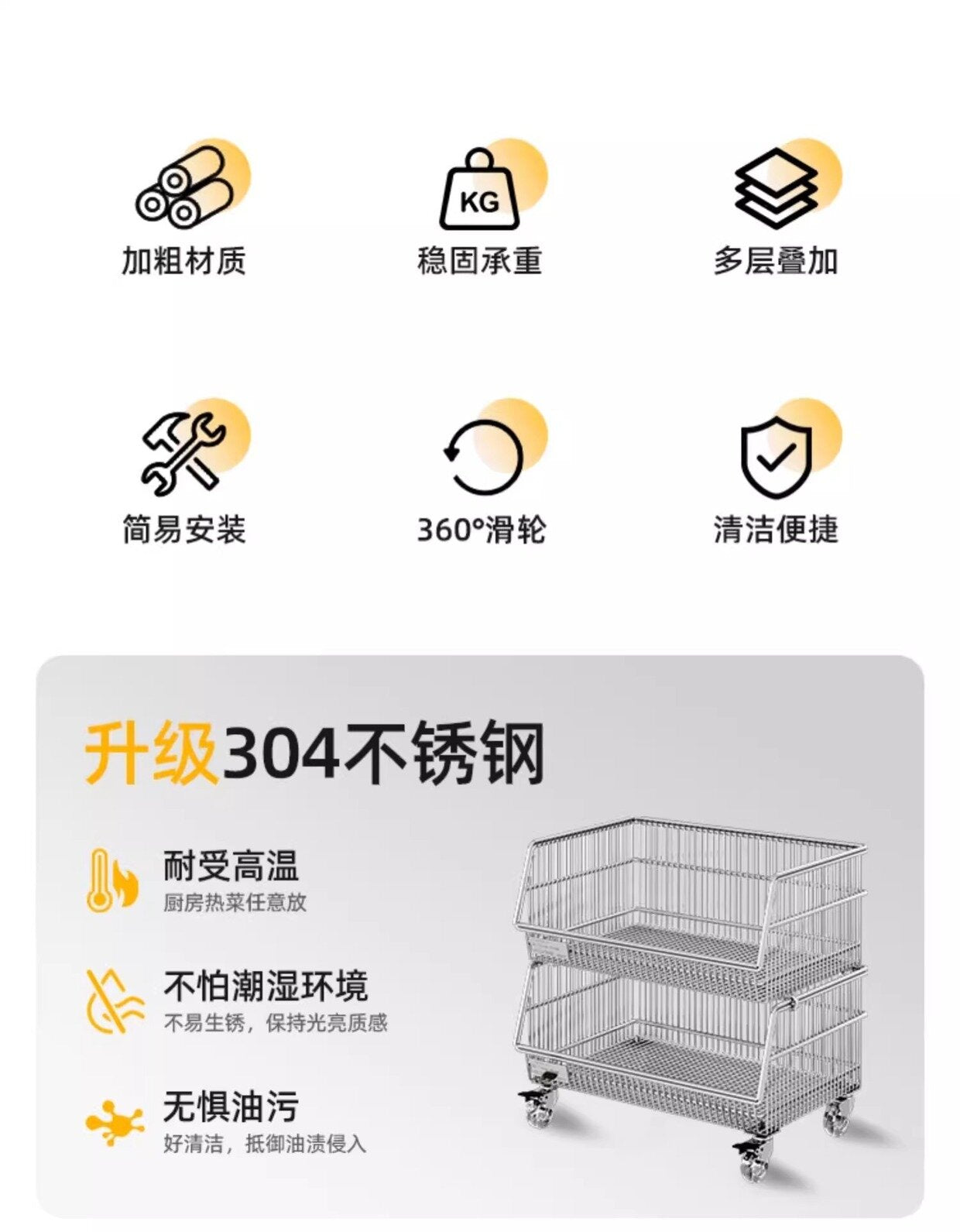 Multi-layered floor-standing household fruit, vegetable and snack storage rack, multi-functional living room trolley