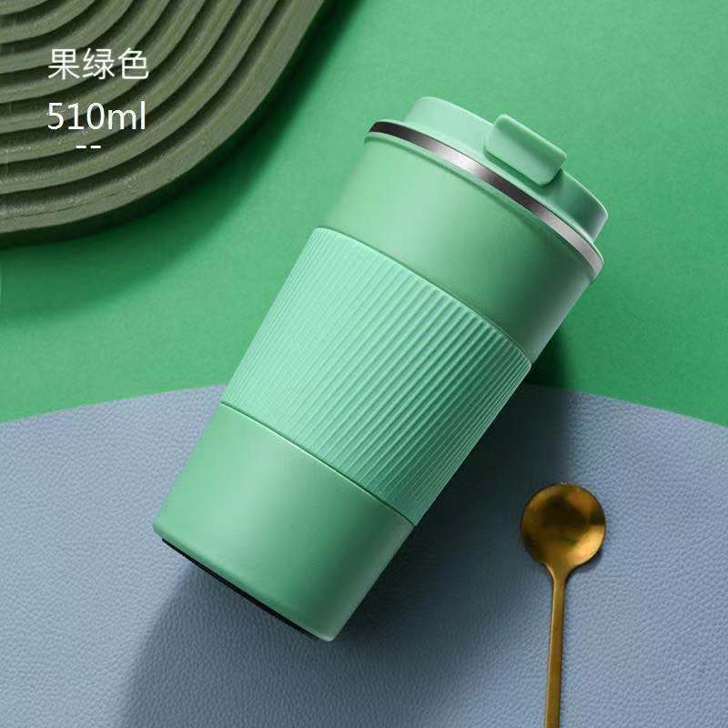 Vacuum insulated stainless steel travel cups, reusable coffee cups or water bottles with leak - proof LIDS, BPA - free, can keep beverages hot for 6 hours or cold for 12 hours 真空隔热不锈钢旅行杯，带防漏盖可重复使用的咖啡杯或水瓶不含 BPA 可使饮料保持热 6 小时或冷 12 小时 - 保温杯 - Zhongshan Star Trade - 果绿色（三代咖啡杯） - 510ml