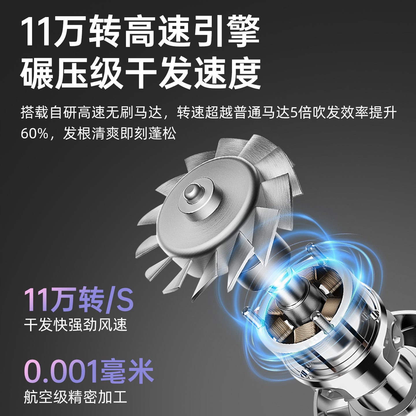 Miniso household high-speed hair dryer, high-power intelligent constant-temperature quick-drying negative ion hair dryer