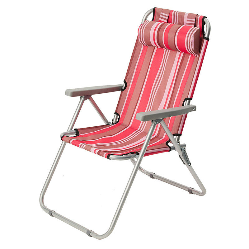 Folding beach chairs, foldable camping chairs, with headrests and armrests折叠沙滩椅，可折叠露营椅，带头枕、和扶手 - 户外折叠椅 - Zhongshan Star Trade - Red - 93X53x72CM