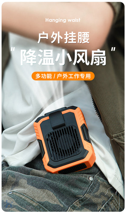 Waist-mounted fan clip-on USB portable mini desktop handheld fan, outdoor cooling neck-hanging fan