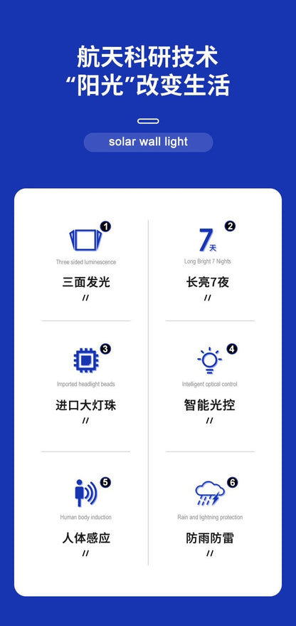 Outdoor solar lamp with 110 LED, 3 lighting modes, motion sensor wall lamp, IP65 waterproof solar power supply, suitable for gardens, courtyards and yards