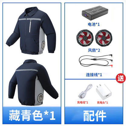 【 Side-waist fan air-conditioned Clothing 】 Summer work clothes, workshop construction site labor protection clothing, factory uniforms, heatstroke prevention and cooling fan clothing