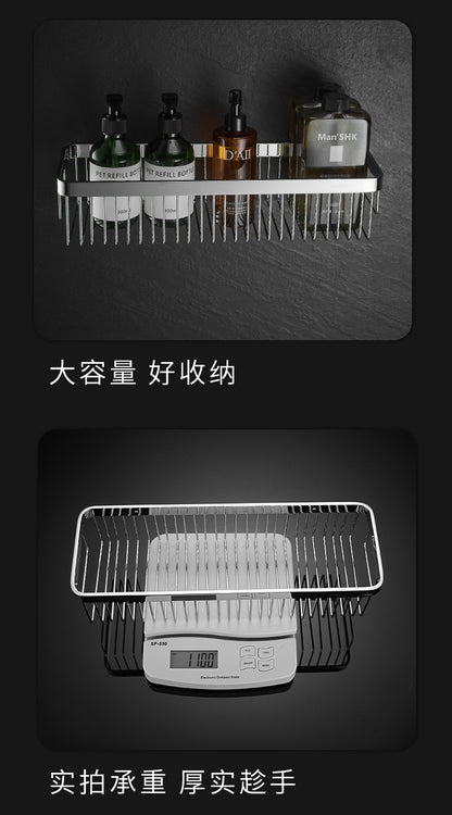 304 stainless steel bathroom storage rack rectangular wall mounted storage mesh basket bathroom shower room washbasin corner rack