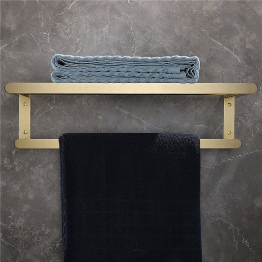 High-end brushed gold stainless steel towel rack and bath towel holder bathroom hardware set bathroom storage rack