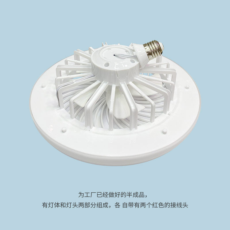 led fan light e27 screw-down, home living room and kitchen ceiling fan light, remote control setting, bedroom bulb ceiling fan light