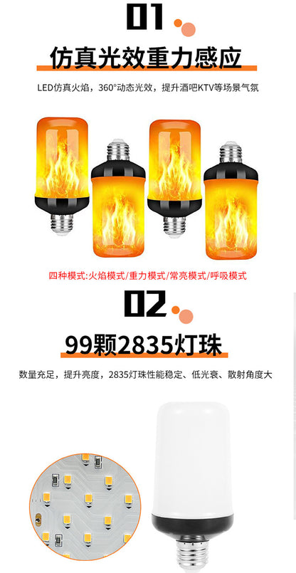 Halloween decoration upgrade LED flame bulb, 4 - mode flashing bulb, inverted effect, E27 Halloween lamp base flame bulb, Christmas decoration, party decoration 万圣节装饰升级LED火焰灯泡，4种模式闪烁灯泡，颠倒效果，E27万圣节灯底座火焰灯泡，圣诞装饰，派对装饰 - 万圣节装饰品 - Zhongshan Star Trade