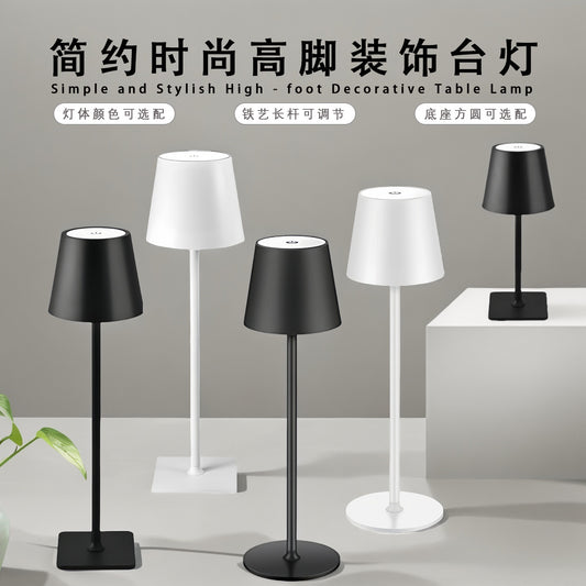 Portable LED desk lamp, battery-powered, 3-color stepless dimming, suitable for restaurants, bedrooms, outdoor camping, coffee shops, night lights, rechargeable