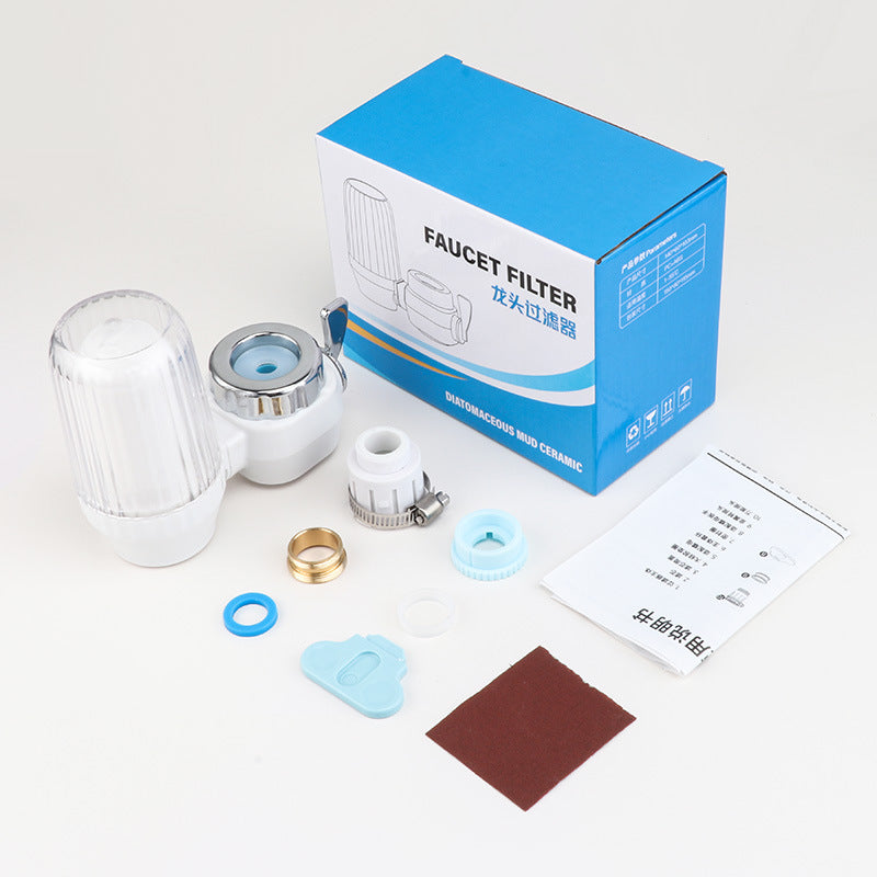 Pre-filter for kitchen faucet with anti-splash water function, made of ceramic activated carbon, for direct drinking water purification.