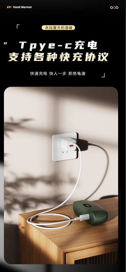 Magnetic hand warmer, USB charging, detachable hand warmer, digital temperature display portable heater