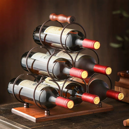 Creative wine rack ornament, solid wood wine rack, upside-down wine glass rack, home living room European style wine cabinet display rack