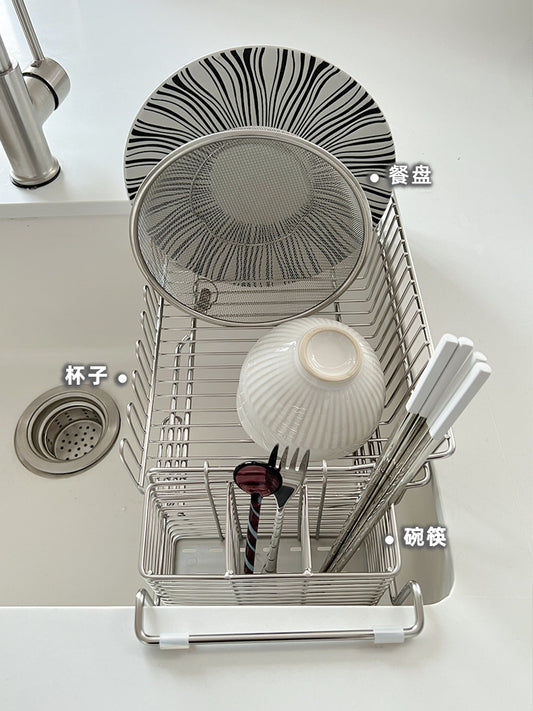 304 stainless steel kitchen sink, draining rack, sink, telescopic vegetable washing basin, sink, draining basket, chopstick r