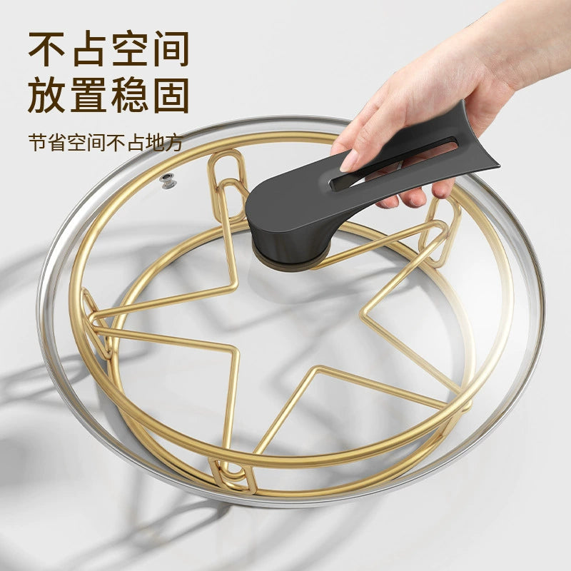 Kitchen shelf pot rack kitchen insulation anti-scalding pot storage bracket round waterproof steam rack countertop pot rack