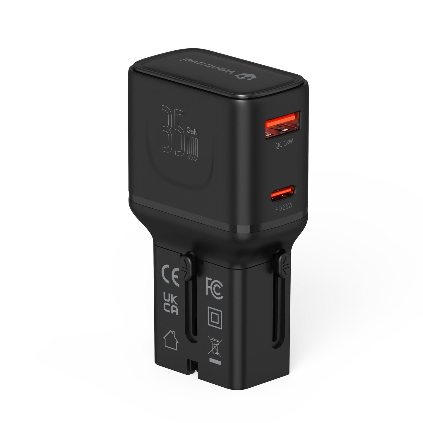 Global Pass Conversion Socket 2Type-C 45W Fast Charging Socket Converter Portable European Standard multi-functional conversion