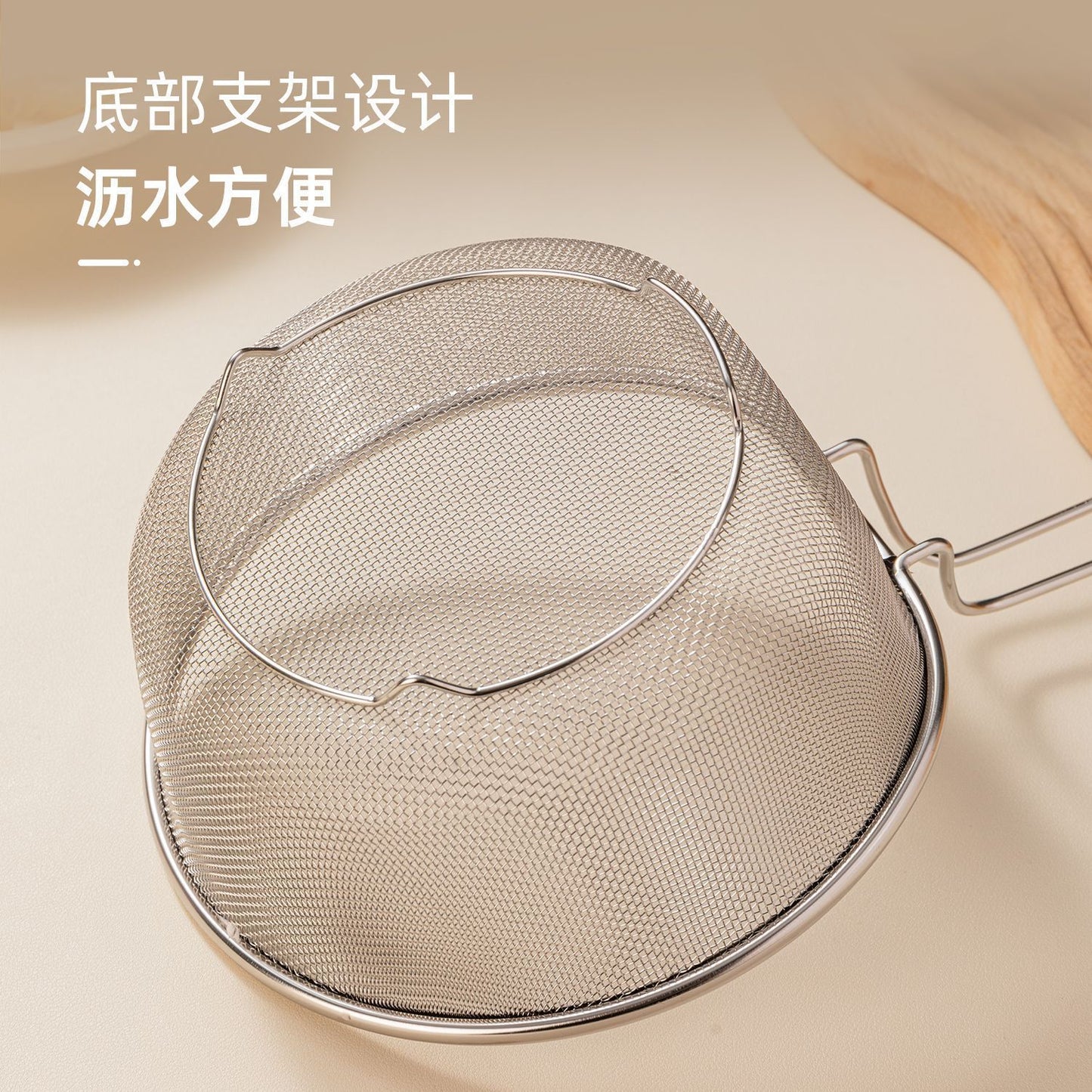 Stainless steel drain basket, strainer, draining basket, household kitchen noodle ladle, noodle cooking, frying strainer, hot pot strainer