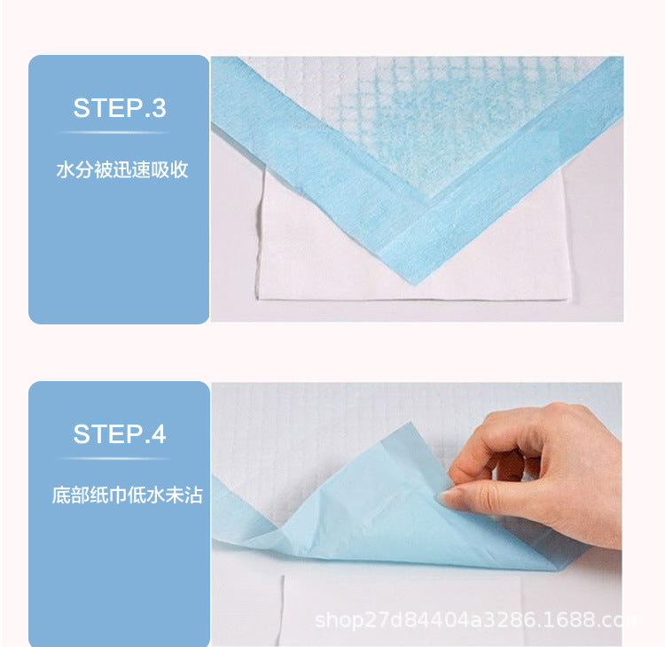 Pet urine pad, urine diaper, dog urine pad, thickened bamboo charcoal back adhesive water-absorbing disposable diaper - Image