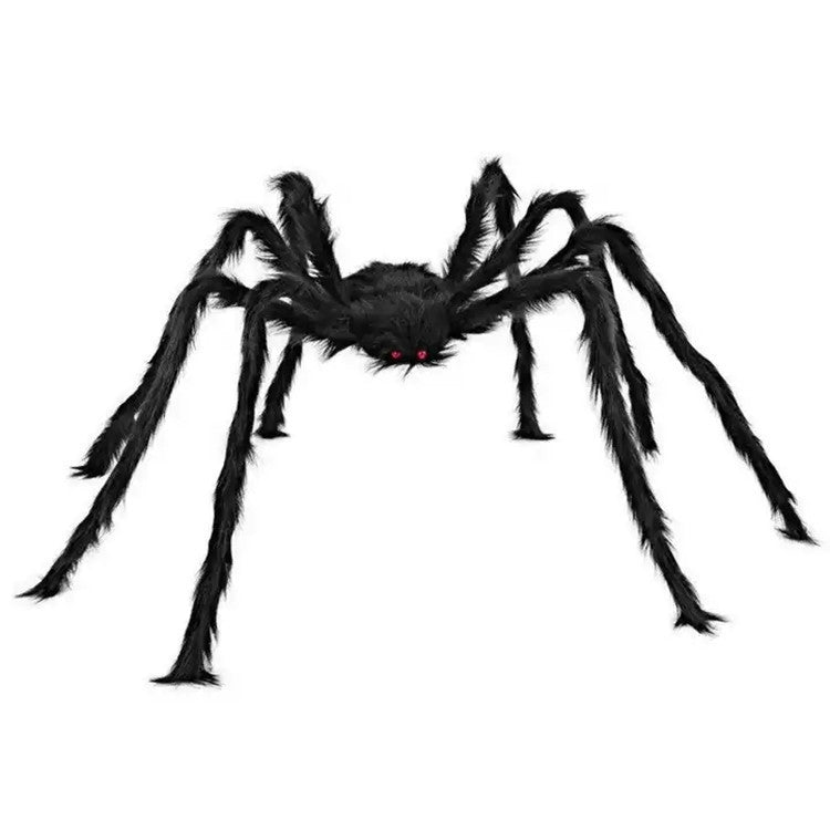 7m Halloween spider web + 150cm giant spider decoration, a fake spider with a huge triangular spider web, suitable for indoor and outdoor Halloween decorations, yard home costumes, party haunted house decorations - 万圣节装饰品 - Zhongshan Star Trade - 2米黑蜘蛛蜘蛛265克单个包装