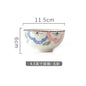 4.5 inch, 5 inch, retro Chinese Japanese creative hand - painted flower cereal ceramic soup rice bowl  4.5 英寸、5英寸，复古中国日式创意手绘花卉麦片陶瓷汤饭碗 - 日式餐具 - Zhongshan Star Trade - 五彩4.5英寸米饭碗