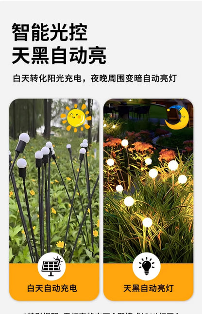 Solar lamps, outdoor firefly lamps, courtyard villa garden decorative atmosphere lamps, park ground lawn lamps