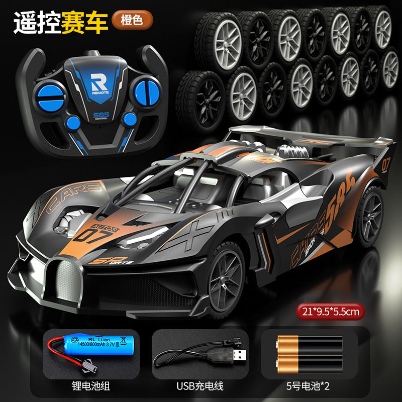 Remote control car racing four-way model, durable drop-resistant high-speed car racing, children's and boys' toy