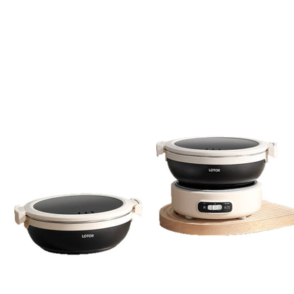 Portable electric cooking pot, folding pot, multi-functional small stainless steel travel split electric hot pot