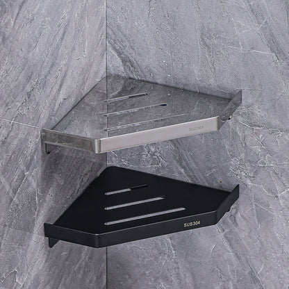 304 stainless steel triangular storage rack, bathroom without drilling, shower room, bathroom, kitchen, corner and corner bathroom rack