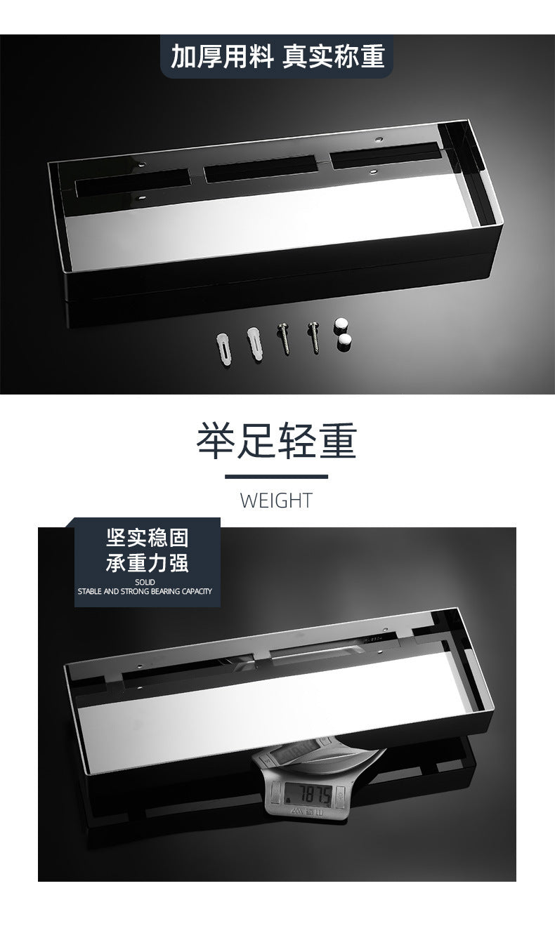 Bathroom shelf bathroom 304 stainless steel washbasin mirror shower room shower gel shelf free of punching