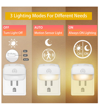 Intelligent human body sensor plug-in night light LED infrared sensor room staircase corridor light PIR night light