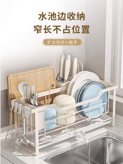 Kitchen bowl and plate draining rack, multi-functional sink bowl and plate rack, narrow bowl rack, countertop storage rack fo
