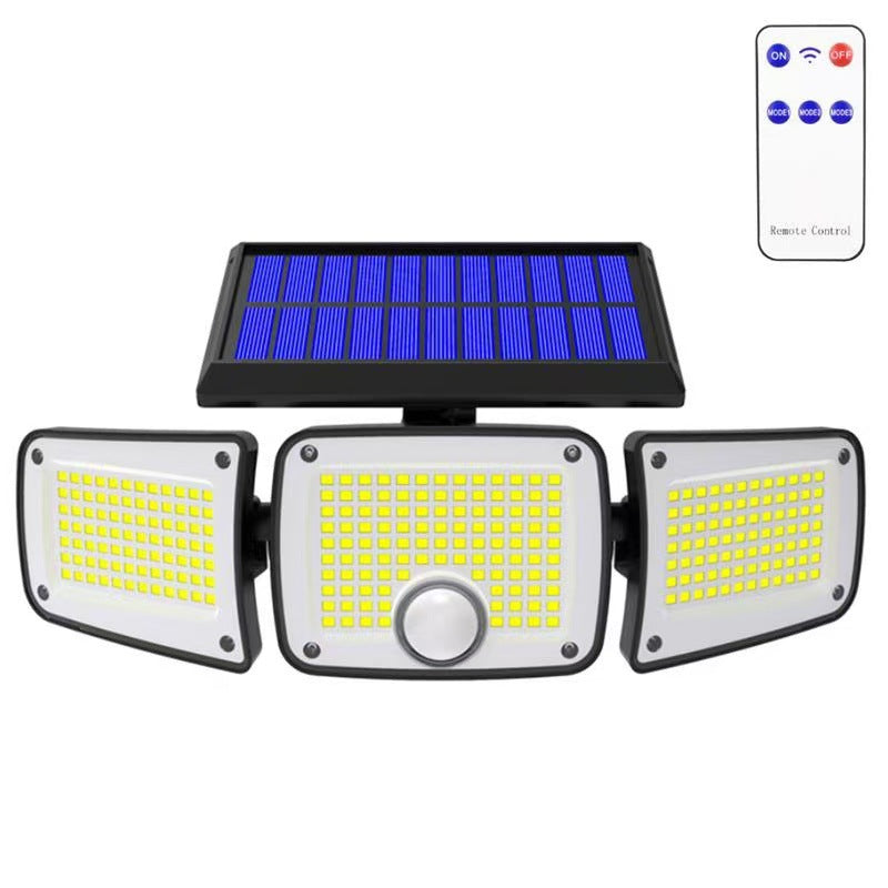 Solar outdoor light 2835LM 106 LED safety light, with remote control, IP65 waterproof, 180° wide-angle floodlight wall lamp, with 4 modes