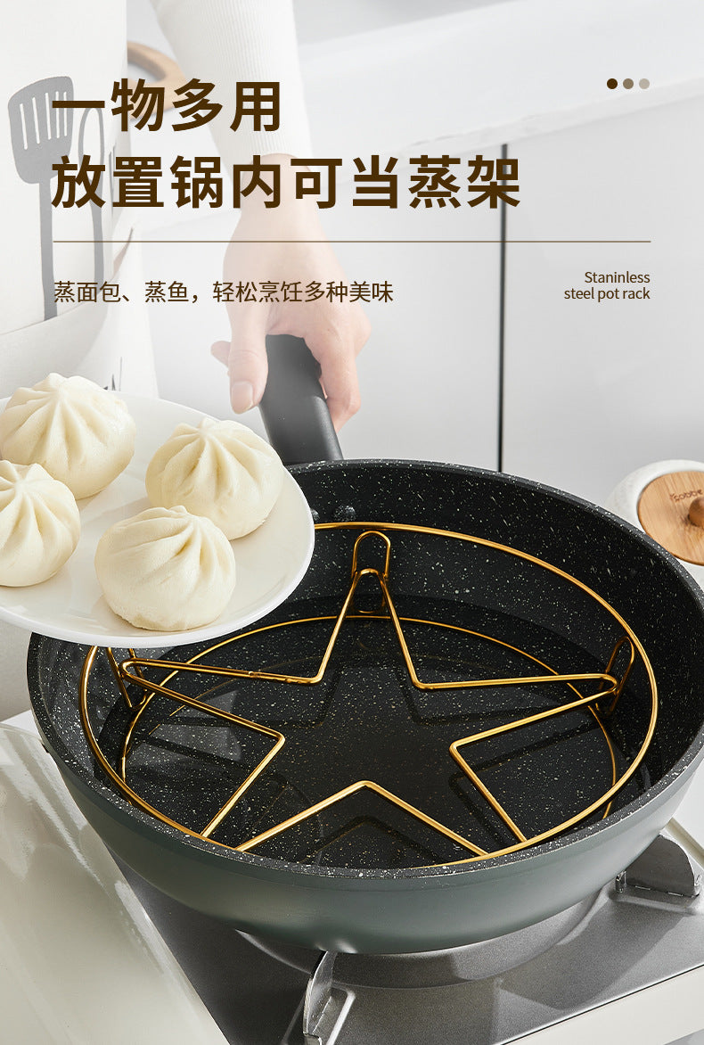 Kitchen shelf pot rack kitchen insulation anti-scalding pot storage bracket round waterproof steam rack countertop pot rack