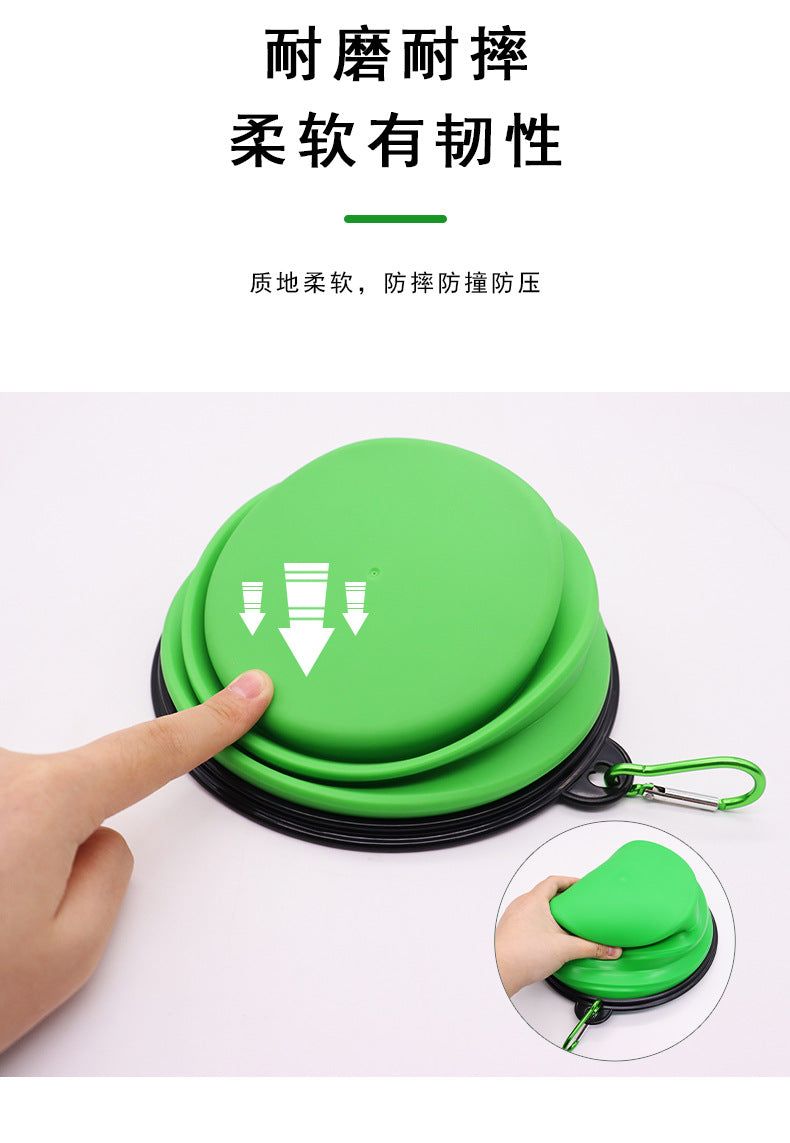 Dog bowl, pet foldable bowl, suitable for cats and dogs, portable pet feeding spray tray, suitable for walking, parking lot and travel, with climbing buckle 狗碗宠物可折叠碗，猫狗可用，便携式宠物喂食喷盘，用于步行停车场旅行，带 登山扣 - 宠物友好型户外用品 - Zhongshan Star Trade
