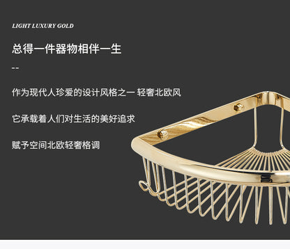 Bathroom triangular storage rack, bathroom net basket corner rack, non-perforated body wash rack, toilet corner storage rack