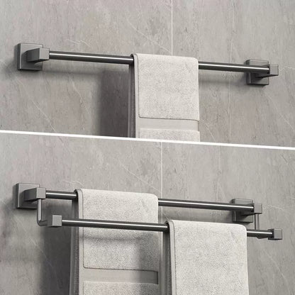 Gun gray stainless steel towel rack, towel bar, no need for drilling, single bar, bathroom, double bar, bath towel rack, bathroom rack, hotel