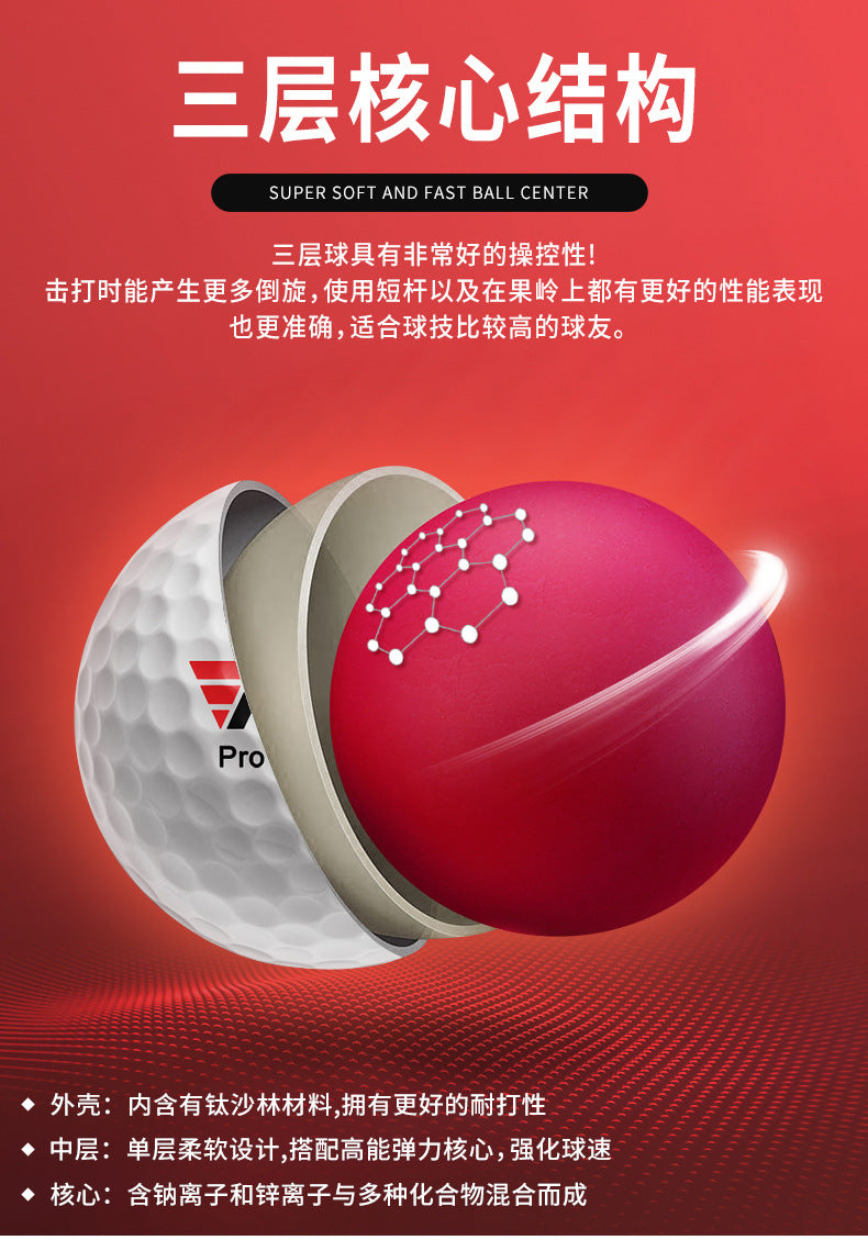 PGM Genuine Golf Balls, Golf Competition Balls, Two-Layer and Triple-Layer Practice Balls, Brand New Balls