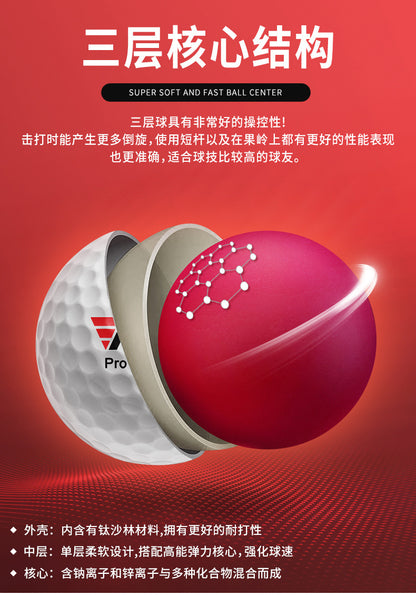 PGM Genuine Golf Balls, Golf Competition Balls, Two-Layer and Triple-Layer Practice Balls, Brand New Balls