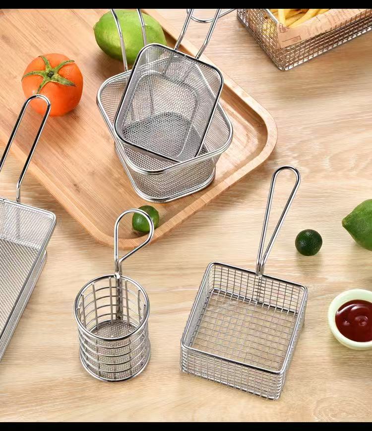 304 stainless steel French fries basket, fried food plate, fried chicken creative snack plate, French fries basket, fried chicken basket