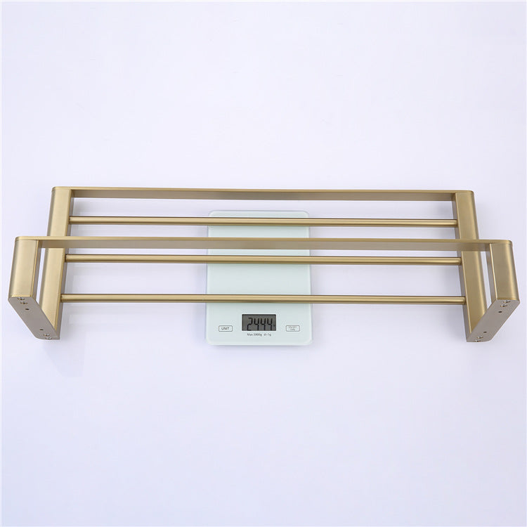 High-end brushed gold stainless steel towel rack and bath towel holder bathroom hardware set bathroom storage rack