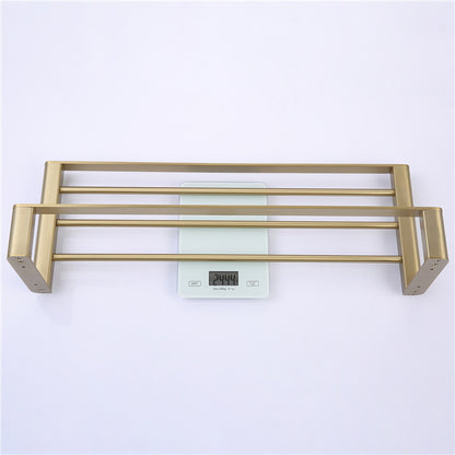 High-end brushed gold stainless steel towel rack and bath towel holder bathroom hardware set bathroom storage rack