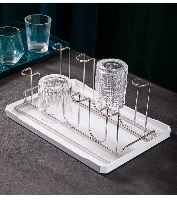 Glass cup rack, home 8-cup rack, living room upside-down 12-cup rack, draining and storage, metal juice cup rack, stainless s